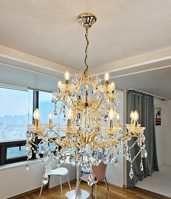 W 오베르 촛대 15등(900파이 크롬/골드) 크리스탈샹들리에 대형샹들리에
