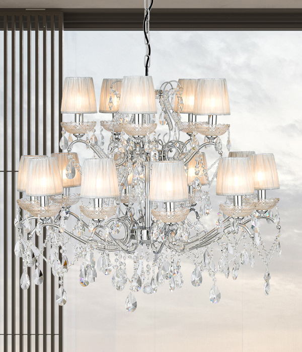 W 오베르 갓 15등(900파이 크롬/골드) 크리스탈샹들리에 대형샹들리에