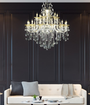 W 올리비아 18등 크리스탈펜던트조명 대형샹들리에