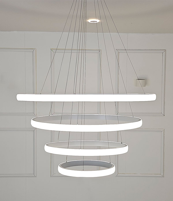 W 프롤 4단 (화이트) 거실전등 LED거실등