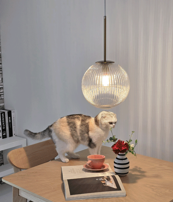 볼루 1등 펜던트조명 식탁전등 유리조명(투명유리-150Ø,200Ø,250Ø)