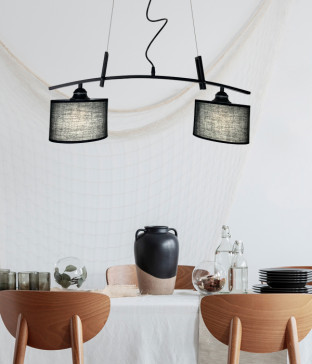 챔버 2등 펜던트 인테리어조명 식탁등[블랙/화이트]