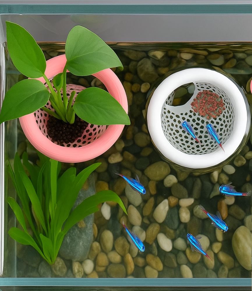 플로팅 피쉬 라운지 어항 열대어 물고기 키우기 쉼터 은신처 놀이터 수초재배