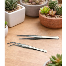 다육이 핀셋 2종 세트 (일자형+곡선형) 다용도 원예용 식물 분갈이용